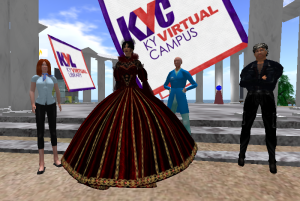 Christena5, Bella Yan, Matt Hazzard, Oggie Ballinger at the Kentucky Virtual Campus island in Second Life